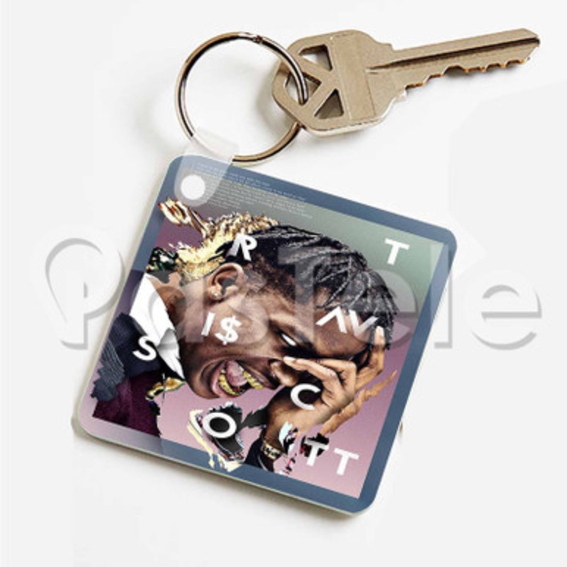 Travis Scott Custom Art Keychain Key Ring Jewelry Necklaces Pendant Two Sides