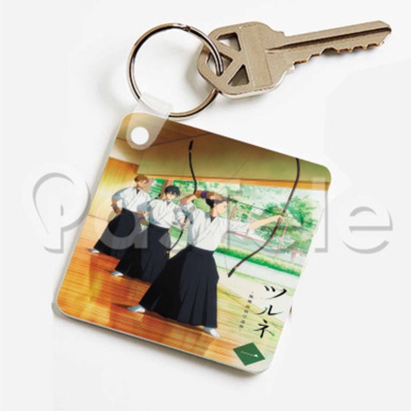 Tsurune Custom Art Keychain Key Ring Jewelry Necklaces Pendant Two Sides