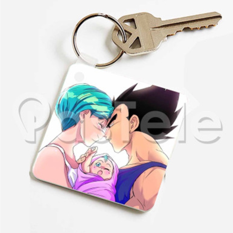 vegeta and bulma Custom Art Keychain Key Ring Jewelry Necklaces Pendant Two Sides