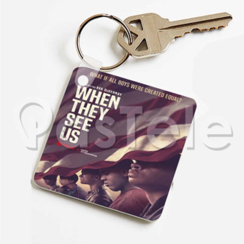 When They See Us Custom Art Keychain Key Ring Jewelry Necklaces Pendant Two Sides