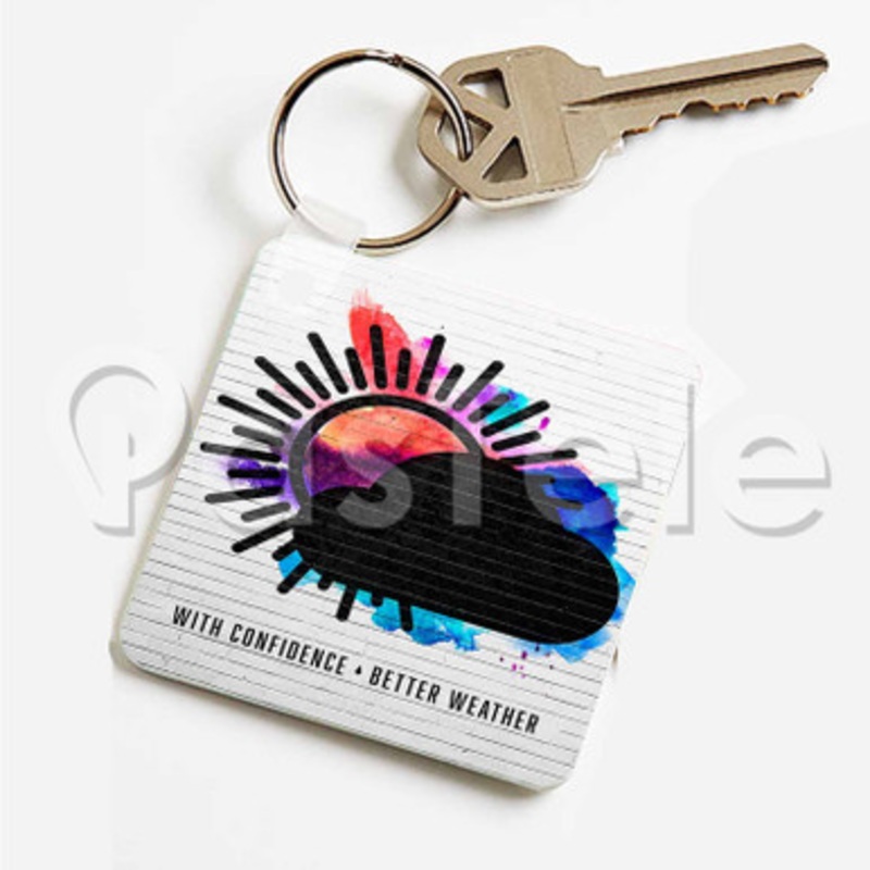 With Confidence Custom Art Keychain Key Ring Jewelry Necklaces Pendant Two Sides