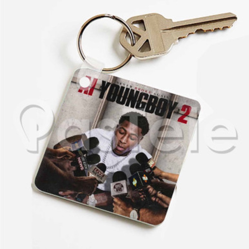 Young Boy Never Broke Again Make No Sense Custom Art Keychain Key Ring Jewelry Necklaces Pendant Two Sides