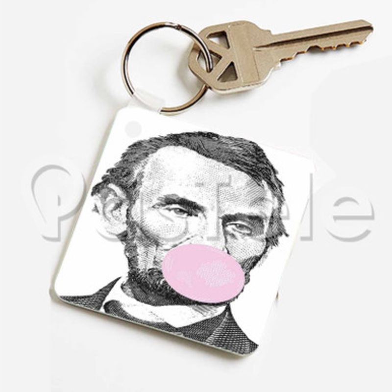 Abraham Lincoln Snorg Tees Custom Keychain Jewelry Necklaces Pendant Two Sides Key