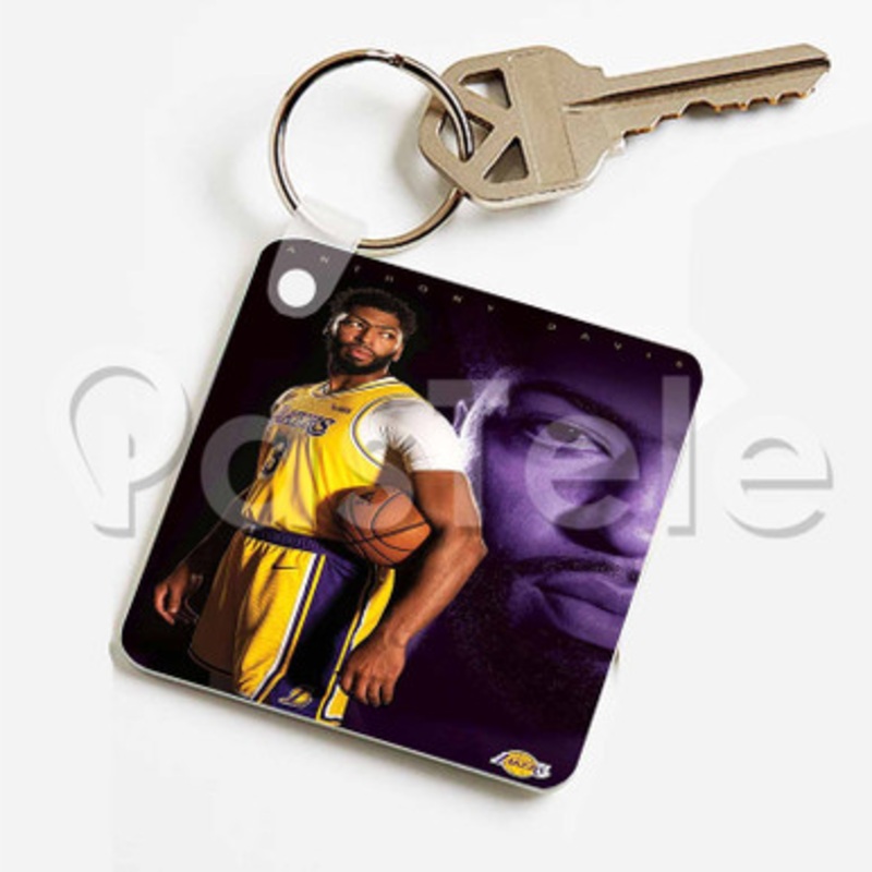 Anthony Davis Los Angeles Lakers NBA Custom Keychain Jewelry Necklaces Pendant Two Sides Key