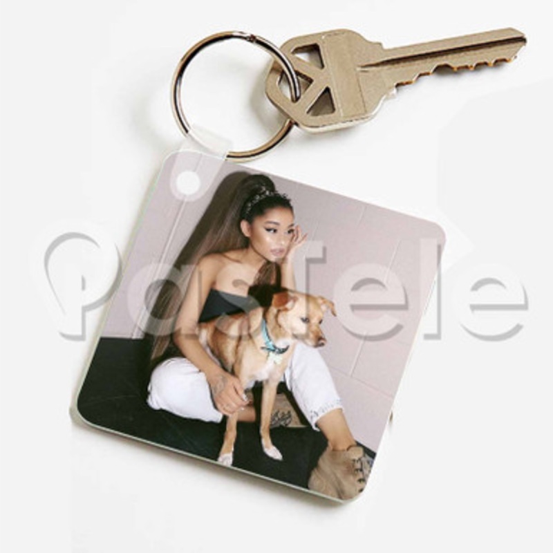 Ariana Grande Custom Keychain Jewelry Necklaces Pendant Two Sides Key