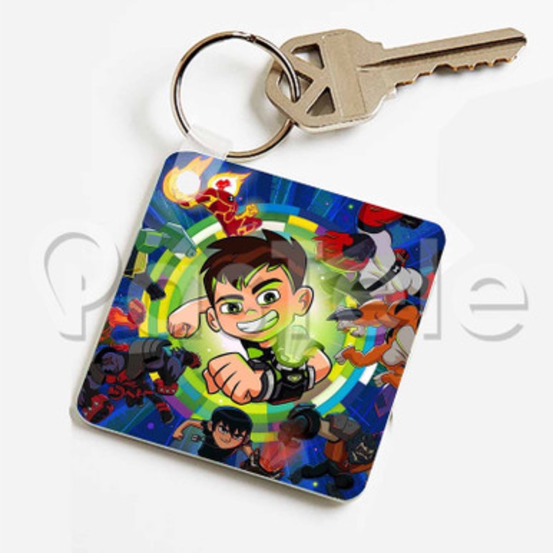 Ben 10 Custom Keychain Jewelry Necklaces Pendant Two Sides Key