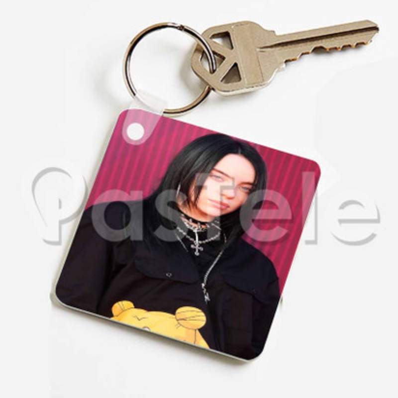 Billie Eilis 2 Custom Keychain Jewelry Necklaces Pendant Two Sides Key