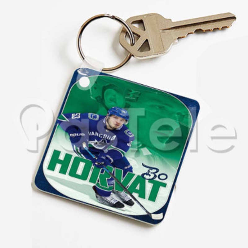 Bo Horvat Vancouver Canucks NHL Custom Keychain Jewelry Necklaces Pendant Two Sides Key