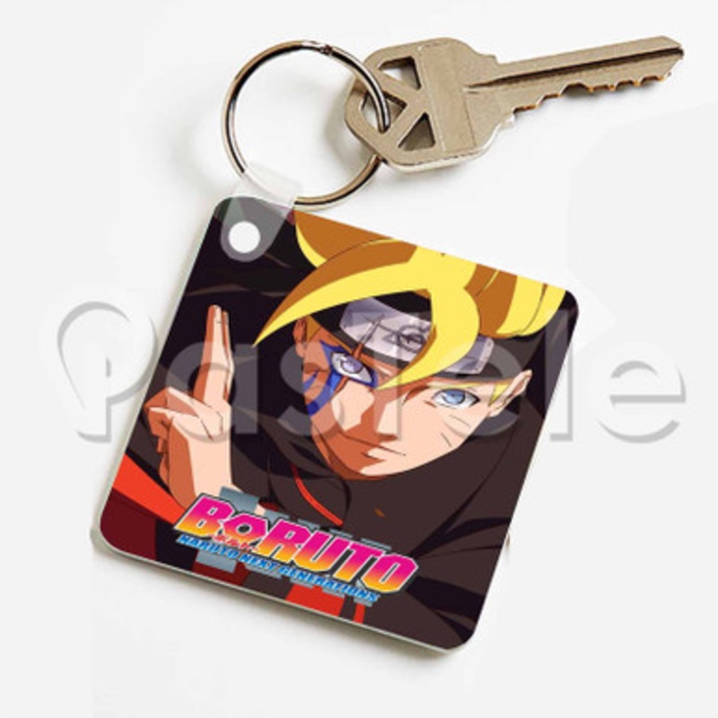 Boruto Custom Keychain Jewelry Necklaces Pendant Two Sides Key