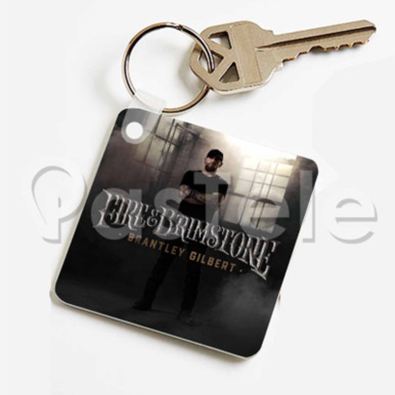Brantley Gilbert Fire Brimstone Custom Keychain Jewelry Necklaces Pendant Two Sides Key