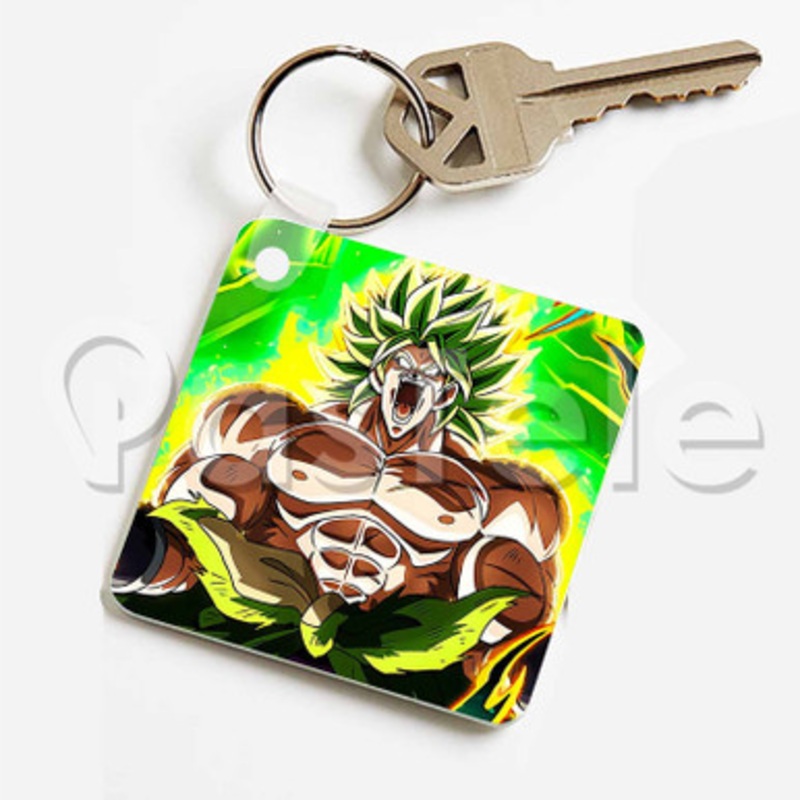 broly dragon ball super Custom Keychain Jewelry Necklaces Pendant Two Sides Key