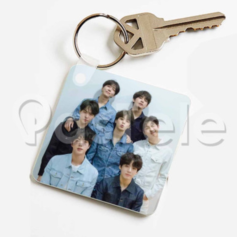 BTS Custom Keychain Jewelry Necklaces Pendant Two Sides Key