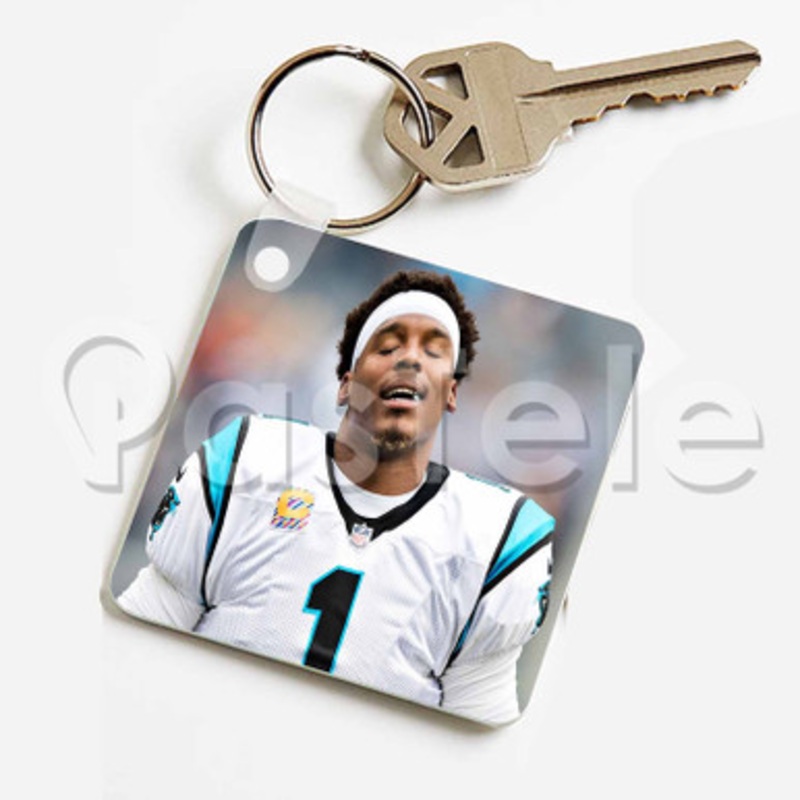 Cam Newton Custom Keychain Jewelry Necklaces Pendant Two Sides Key