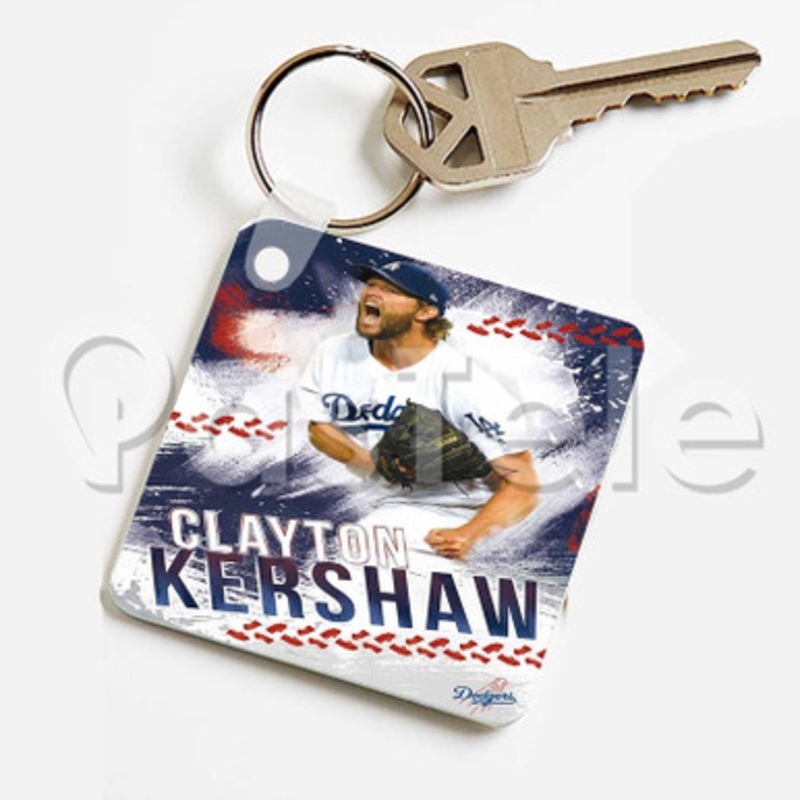 Clayton Kershaw MLB Los Angeles Dodgers Custom Keychain Jewelry Necklaces Pendant Two Sides Key