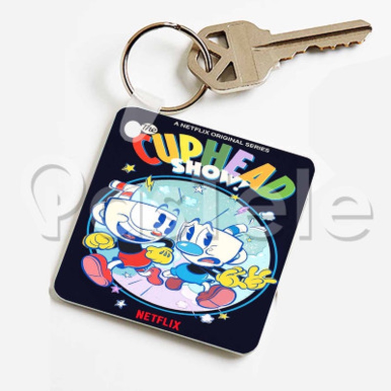 Cuphead Custom Keychain Jewelry Necklaces Pendant Two Sides Key