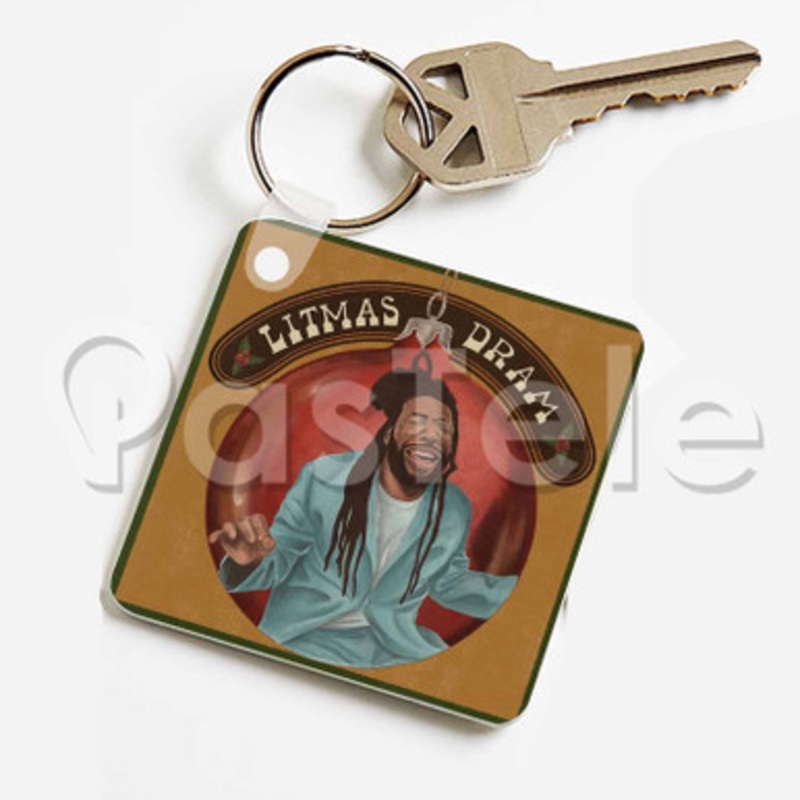 DRAM Litmas Custom Keychain Jewelry Necklaces Pendant Two Sides Key