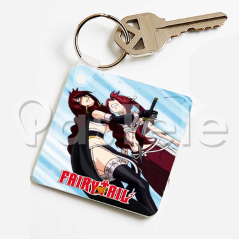 Fairy tail 2 Custom Keychain Jewelry Necklaces Pendant Two Sides Key