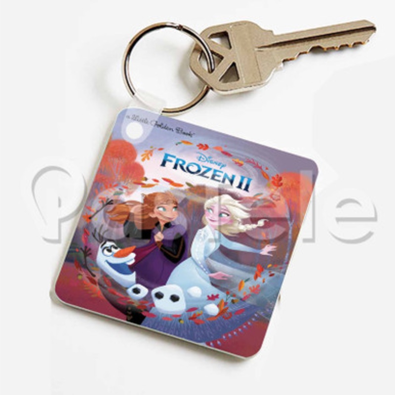 Frozen 2 Disney Custom Keychain Jewelry Necklaces Pendant Two Sides Key
