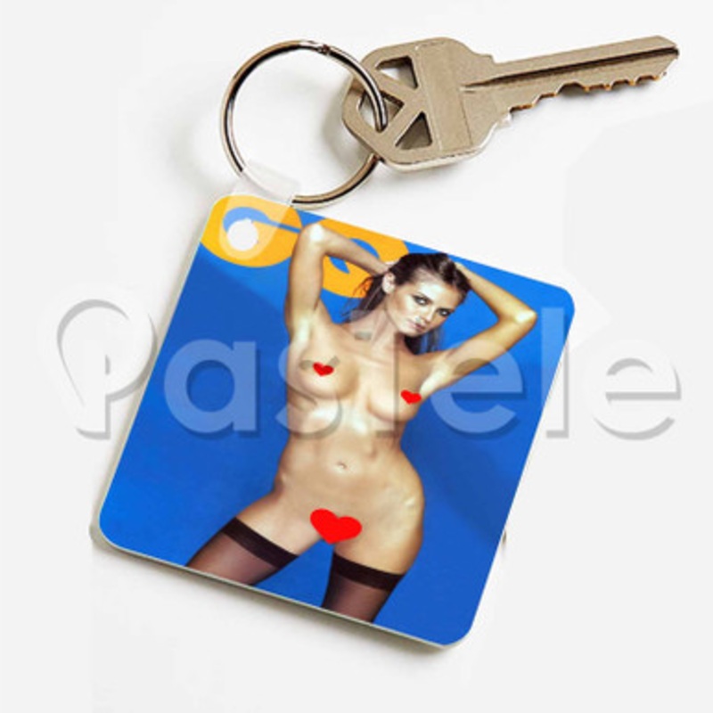Heidi Klum Custom Keychain Jewelry Necklaces Pendant Two Sides Key