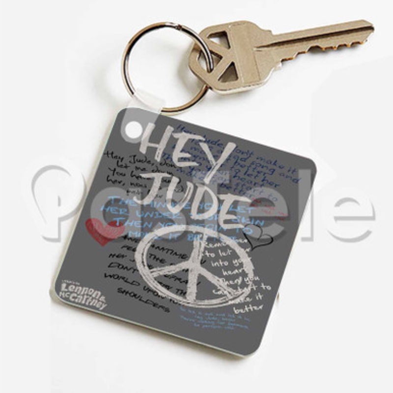 Hey Jude John Lennon And Paul Mc Cartney Custom Keychain Jewelry Necklaces Pendant Two Sides Key