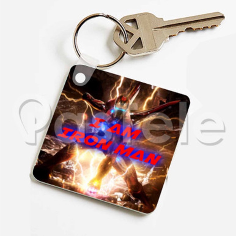 I am Iron Man Custom Keychain Jewelry Necklaces Pendant Two Sides Key