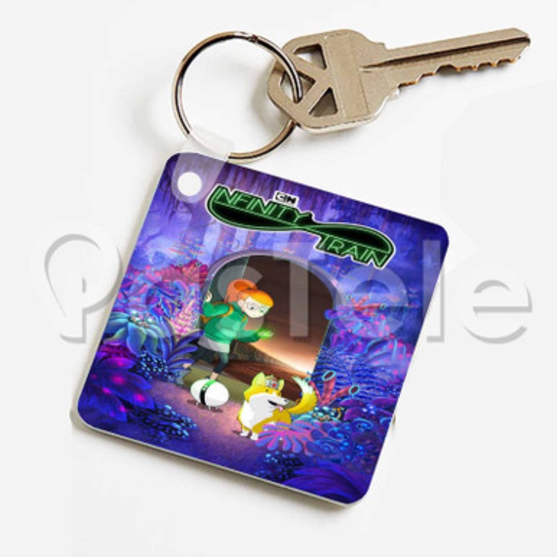 Infinity Train Custom Keychain Jewelry Necklaces Pendant Two Sides Key