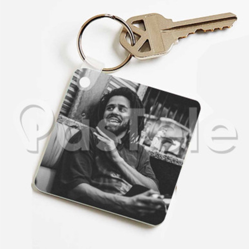 J Cole Custom Keychain Jewelry Necklaces Pendant Two Sides Key