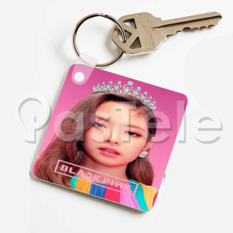 Jennie Black Pink Custom Keychain Jewelry Necklaces Pendant Two Sides Key