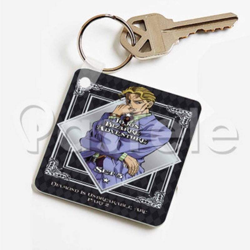 Jojos Bizarre Adventure Diamond is Unbreakable Custom Keychain Jewelry Necklaces Pendant Two Sides Key