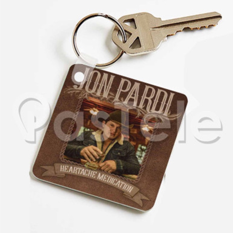 Jon Pardi Heartache Medication Custom Keychain Jewelry Necklaces Pendant Two Sides Key