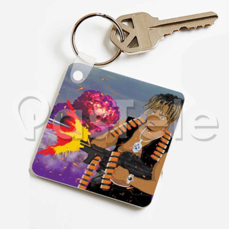 Juice WRLD Run Custom Keychain Jewelry Necklaces Pendant Two Sides Key