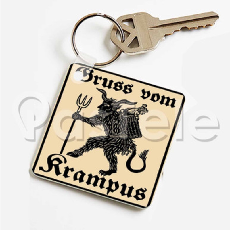 Krampus Custom Art Keychain Key Ring Jewelry Necklaces Pendant Two Sides