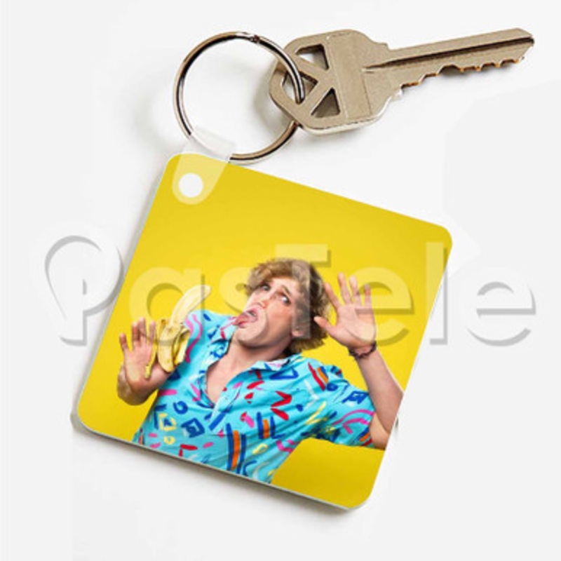 logan paul Custom Art Keychain Key Ring Jewelry Necklaces Pendant Two Sides