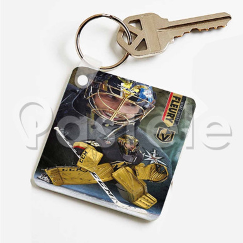 Marc Andr Fleury Vegas Golden Knights NHL Custom Art Keychain Key Ring Jewelry Necklaces Pendant Two Sides