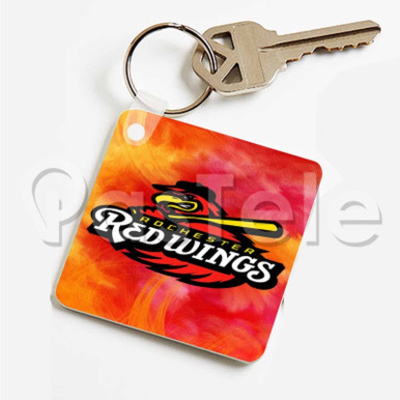 Rochester Red Wings Custom Art Keychain Key Ring Jewelry Necklaces Pendant Two Sides