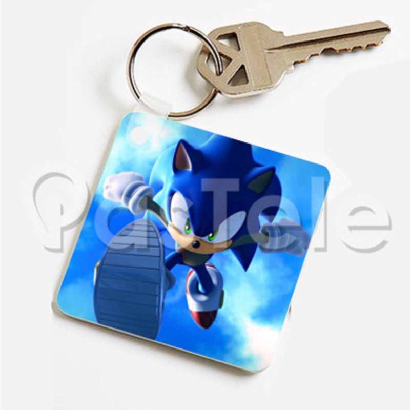 sonic hedgehog Custom Art Keychain Key Ring Jewelry Necklaces Pendant Two Sides