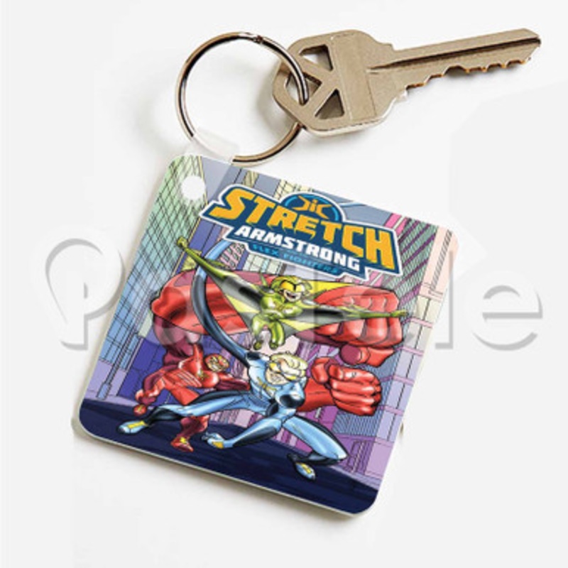 Stretch Armstrong and the Flex Fighters Custom Art Keychain Key Ring Jewelry Necklaces Pendant Two Sides