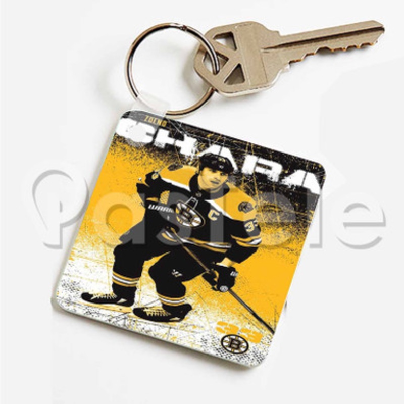 Zdeno Ch ra NHL Boston Bruins Custom Art Keychain Key Ring Jewelry Necklaces Pendant Two Sides