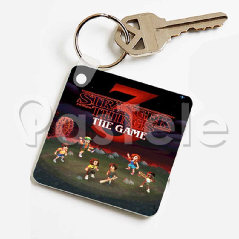 42 Stranger 5 Things 3 The Game Custom Keychain Jewelry Necklaces Pendant Two Sides Key
