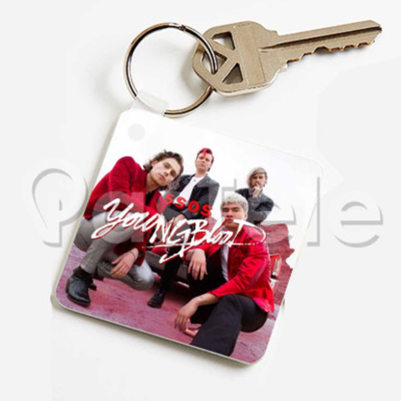 5sos Custom Keychain Jewelry Necklaces Pendant Two Sides Key