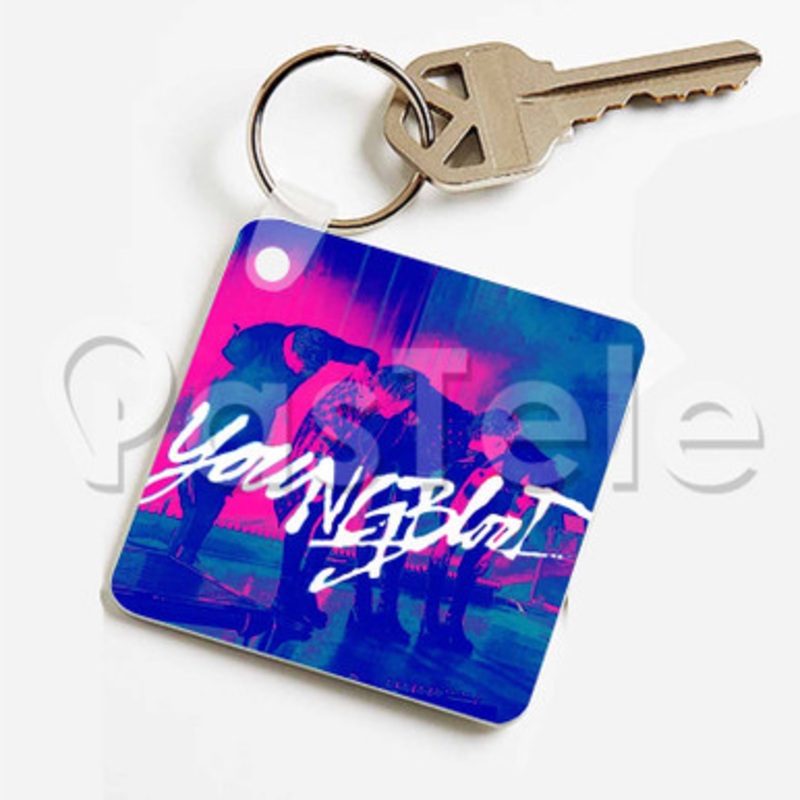 5sos youngblood Custom Keychain Jewelry Necklaces Pendant Two Sides Key