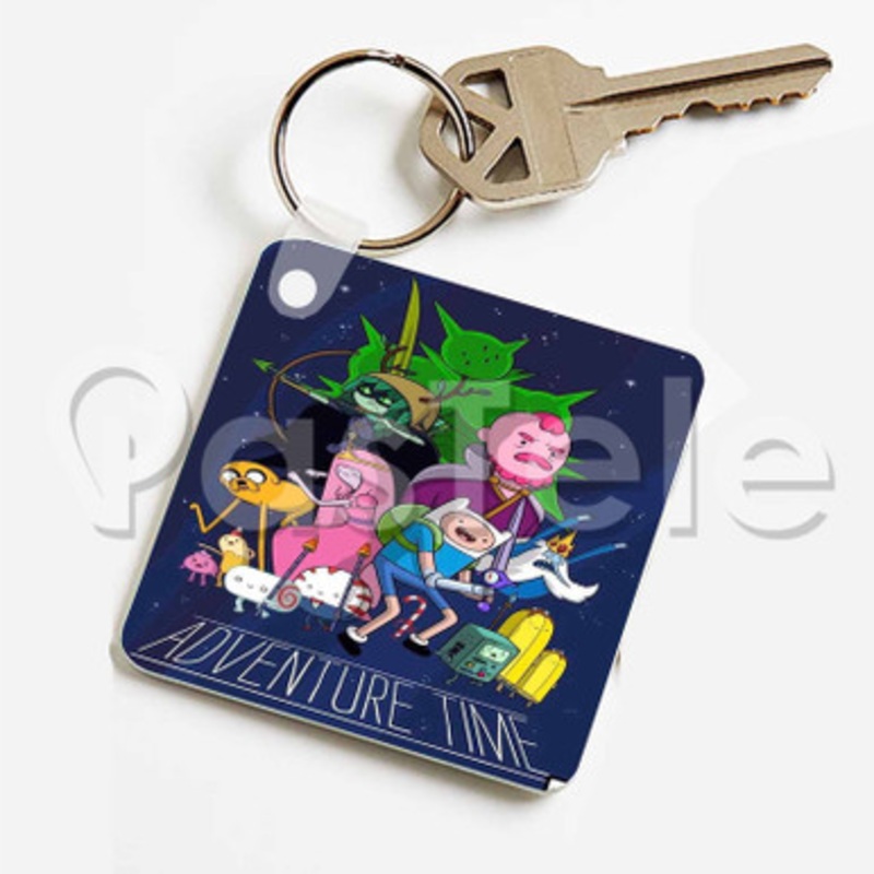 Adventure Time Come Along With Me Custom Keychain Jewelry Necklaces Pendant Two Sides Key
