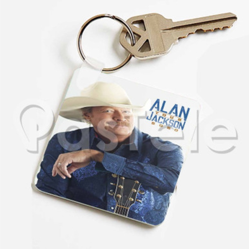 Alan Jackson Tour 2020 Custom Keychain Jewelry Necklaces Pendant Two Sides Key