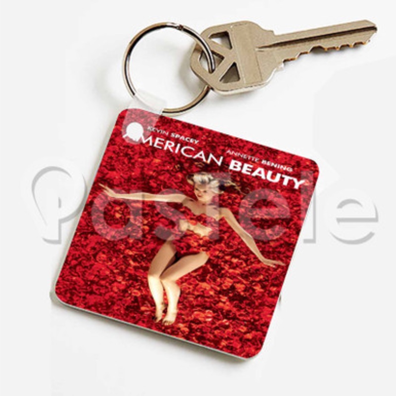 American Beauty 2 Custom Keychain Jewelry Necklaces Pendant Two Sides Key