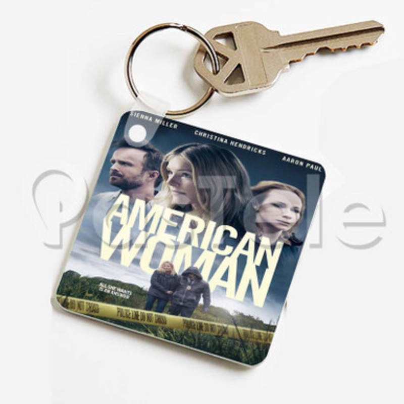 American Woman Custom Keychain Jewelry Necklaces Pendant Two Sides Key