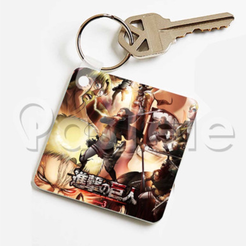 Attack On Titan Season 3 3 Custom Keychain Jewelry Necklaces Pendant Two Sides Key
