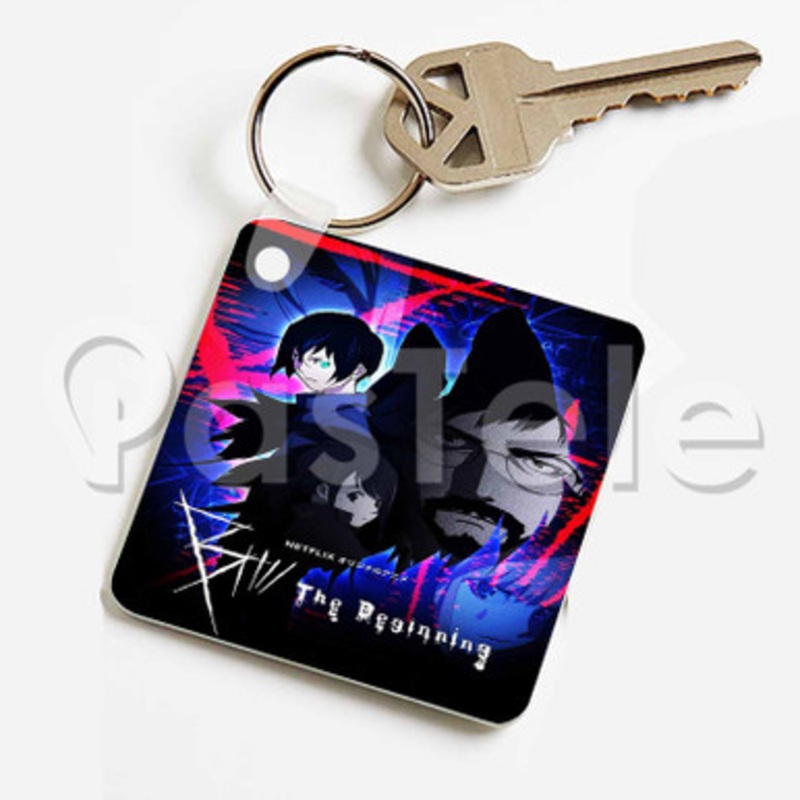 B The Beginning Custom Keychain Jewelry Necklaces Pendant Two Sides Key