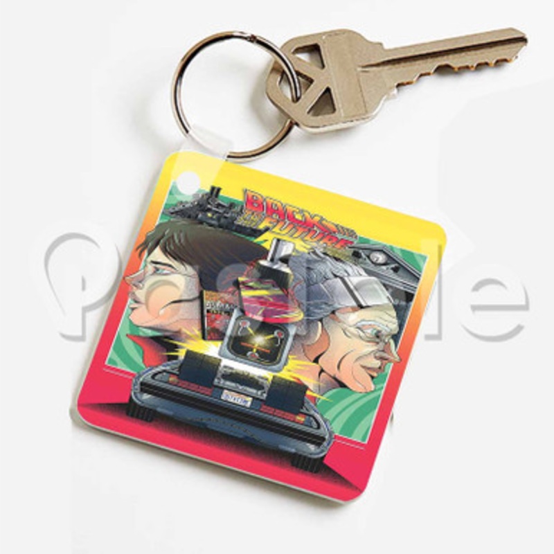 Back to the Future Custom Keychain Jewelry Necklaces Pendant Two Sides Key