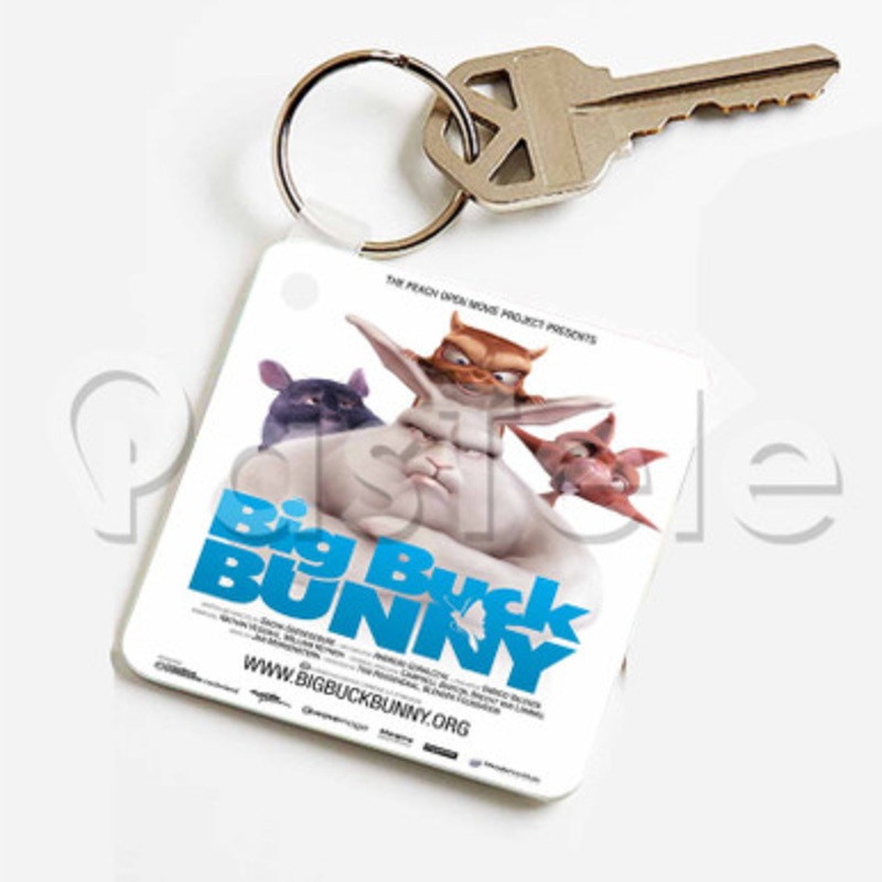 Big Buck Bunny Custom Keychain Jewelry Necklaces Pendant Two Sides Key