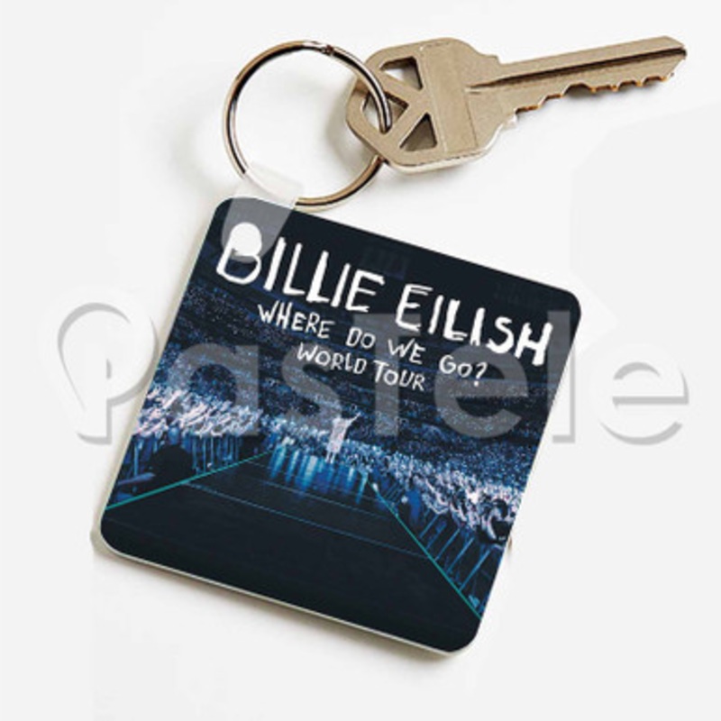 Billie Eilish Where Do We Go World Tour Custom Keychain Jewelry Necklaces Pendant Two Sides Key